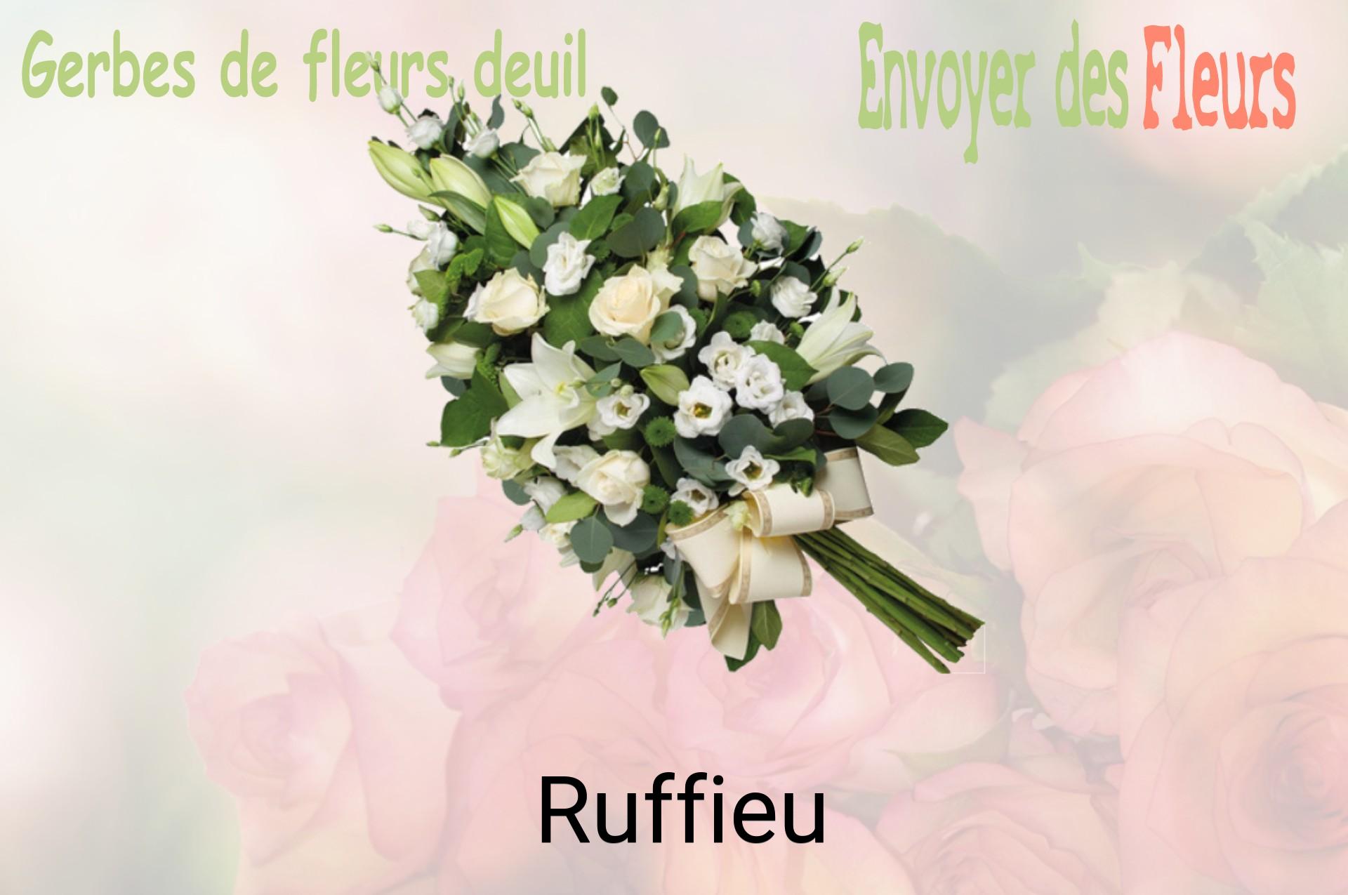 Gerbe de fleurs de deuil livrée à Ruffieu